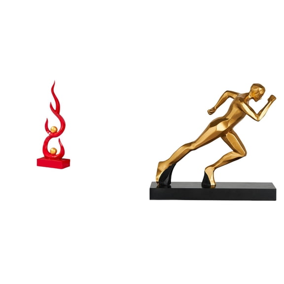 Runner Statue Abstract Fire Sculpture Character Figurine Resin Material for Bookshelf Desk Entryway Home