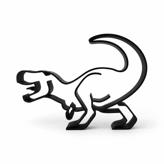 Runner T-Rex Line Art Sculpture, Black, 7.87 Inch Indoor Decor