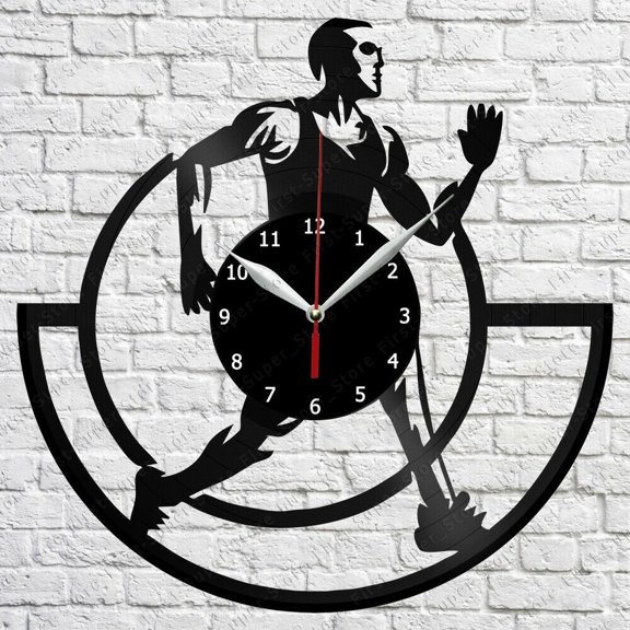 Runner Vinyl Record Wall Clock Home Fan Art Decor Vintage Wall Art Design