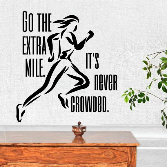 Runner Workout Wall Decal Motivational Quotes Lettering Art Door Window Vinyl Stickers Living Room Gym Interior Decor Mural 28x30cm