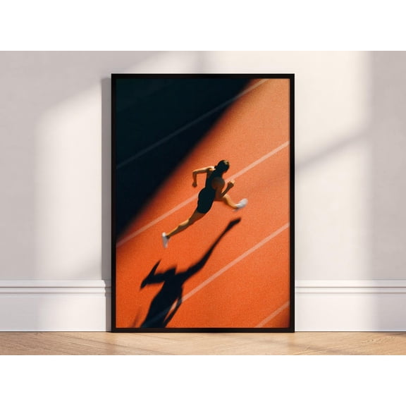 Runner on Track Modern Sports Art Poster Unframed Paper Print