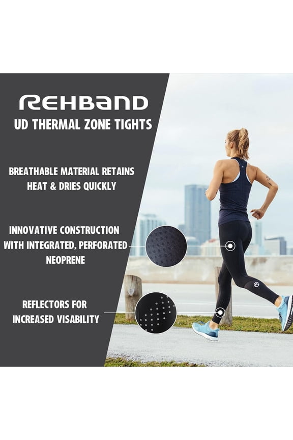 Runner´s Knee/ITBS, Thermal Zone Tights for Women, Compression Leggings for Running & Athletics - Black, X-Large