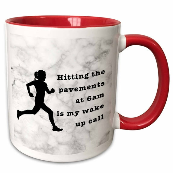Runner with inspirational quote 11oz Two-Tone Red Mug mug-304480-5
