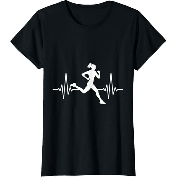 Runners Heartbeat Female - Funny Runners & Running Gift T-Shirt