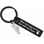 Runners Jewelry Marathon Keychain Fitness Gym Inspirational Graduation Gifts Running Lovers Training Exercise Keychain Cross Country Outdoor Sport Friends Gifts