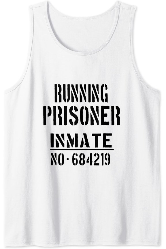 Runners Runner 'Running Prisoner Inmate' Slogan Tank Top Size S-3XL