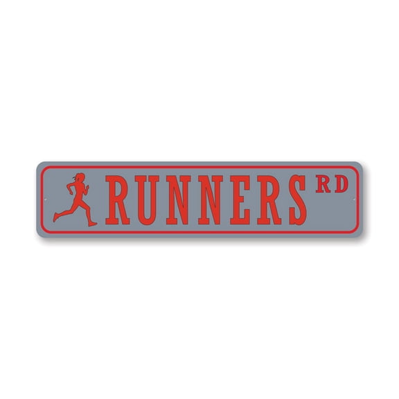 Runners Street Aluminum Metal Decor Sign - 4x18 inches