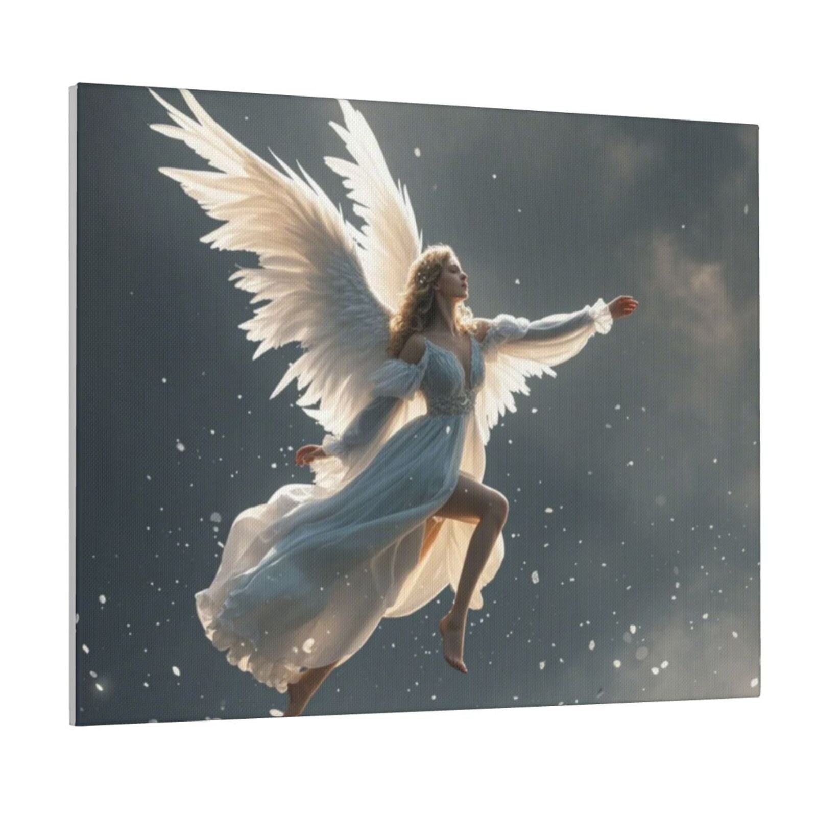 Running Angel Modern Canvas Wall Art, Canvas Decorative Painting Prints ...