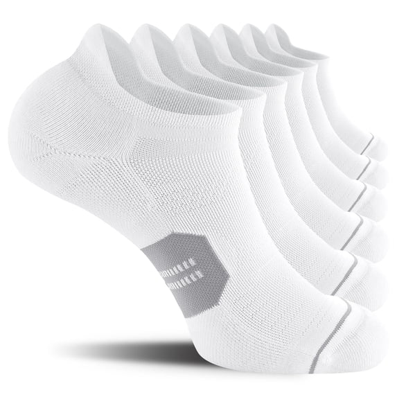 Running Ankle Socks with Cushion, Low Cut Athletic Tab Socks for Men and Women 6 Pack