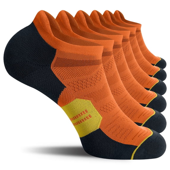 Running Ankle Socks with Cushion, Low Cut Athletic Tab Socks for Men and Women 6 Pack