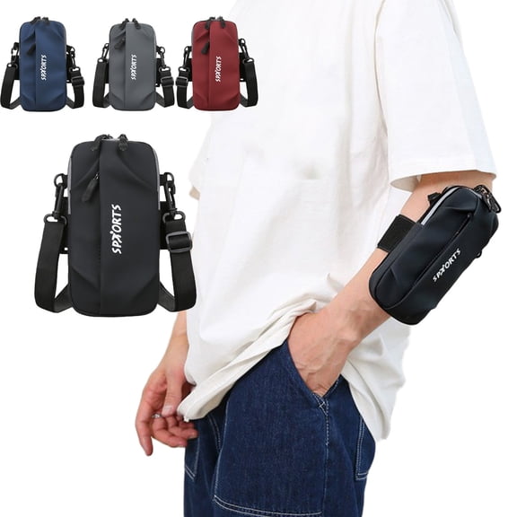 Running Arm Band Phone Holder Bag for Men and Women, Breathable Outdoor Sports Armband with Waist and Crossbody Options, Fits iPhone and Android for Running Cycling Workout