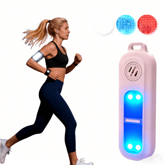 Running Arm LED Safety Light with Personal Alarm - 3-Color Flashing Running Light, 130dB Emergency Siren for Night Running, Walking, Self-Defense & Outdoor Safety