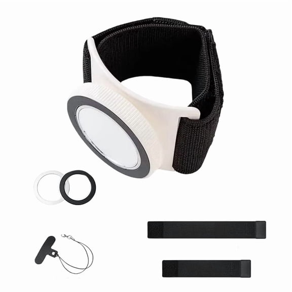 Running Armband Smartphone Mount, 360-Degree Rotatable Magnetic Holder with Mirror, Wristband for Runners