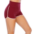 thumbnail image 1 of Running Athletic Shorts Yoga Short Pants Gym Dance Workout Shorts for Women, Wine Red, XL, 1 of 8