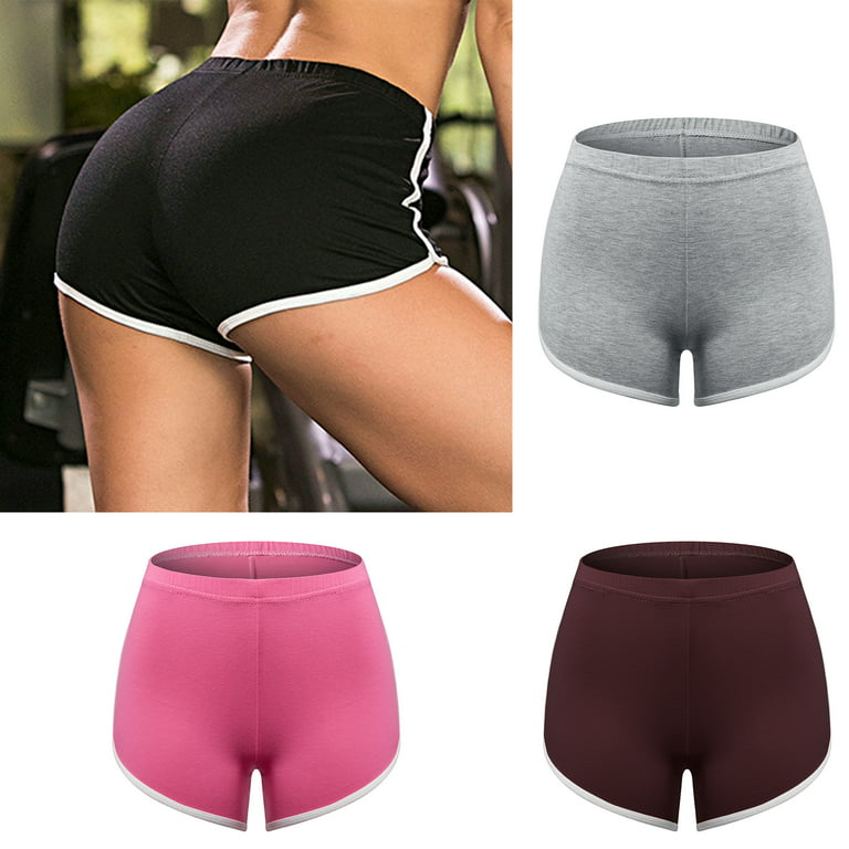 Running Athletic Shorts Yoga Short Pants Women Gym Dance Workout Shorts,  Pink, XL