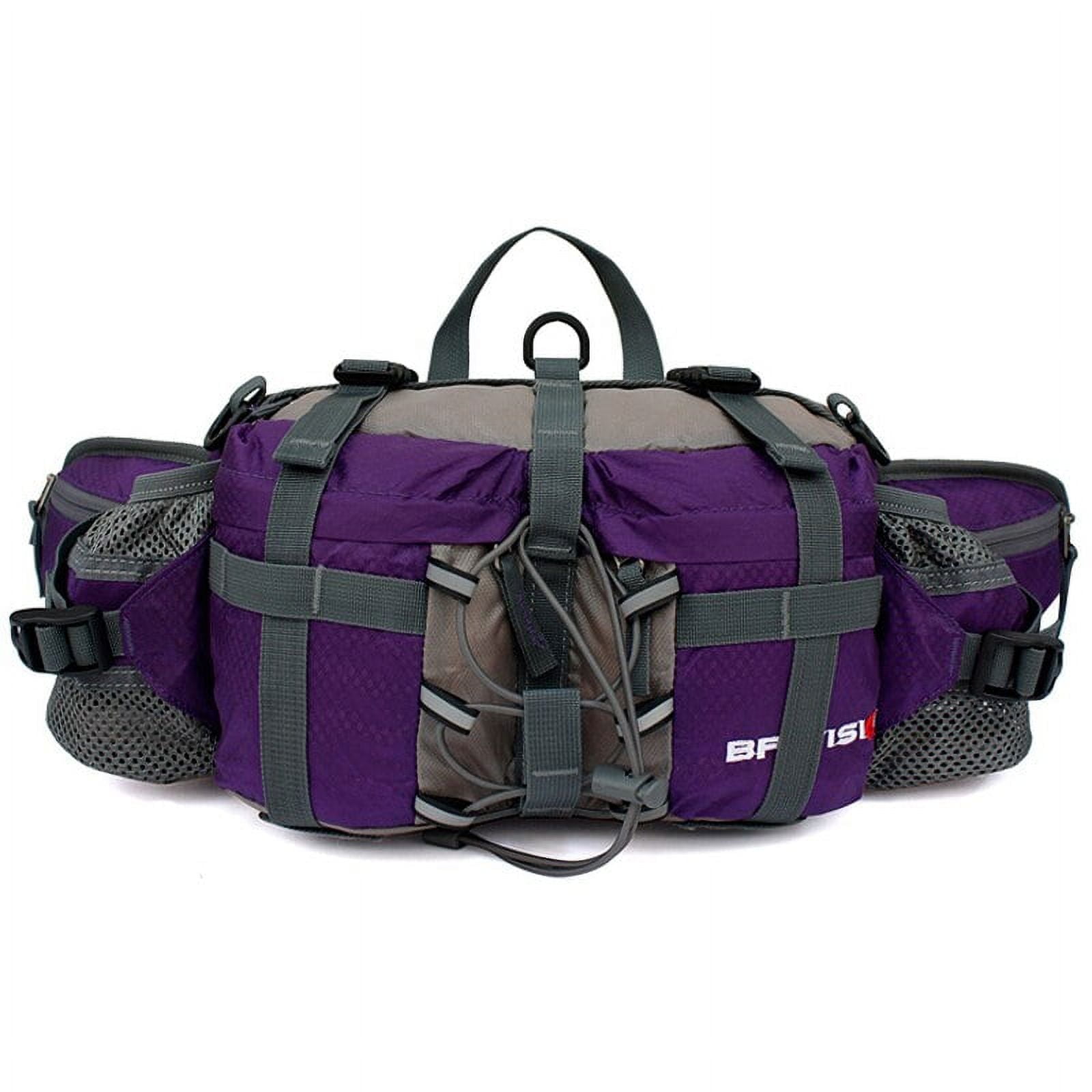 Running Bags Outdoor Fanny Pack Hiking Camping Biking Waterproof Waist Pack 2 Water Bottle Holder Sports Bag for Women Men Black