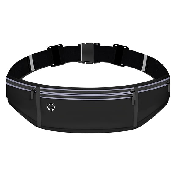 Running Belt with 500ml Water Bottle Holder Slim Waist Pack Fanny Pack Phone Holder Water Resistant Reflective Adjustable Elastic Strap Lightweight Capacity Running Waist Bag