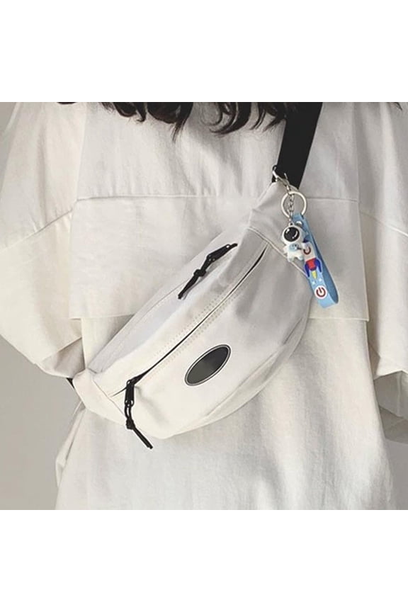 Running Belt,Chest Bag Slim Waist Pack Holder with Secure Zip Pocket,Sweatproof Storage,Non-Chafing,Fits Large Phones,Easy Access,Money Belt for Men & Women(White)