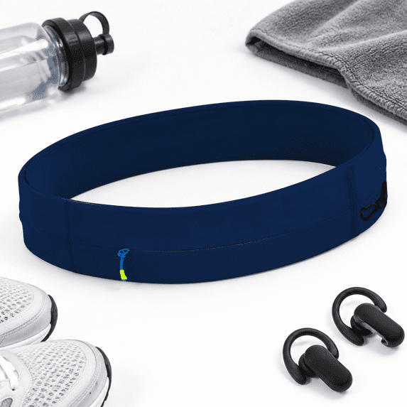 Running Belt, Midnight Blue, Small, Zippered Waist Pack for Fitness ...