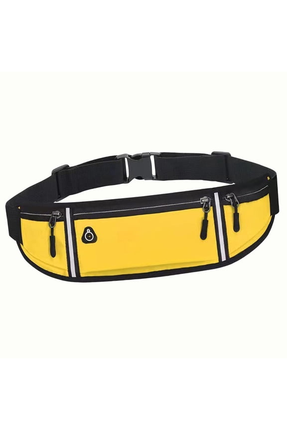 Running Belt Waist Pack Bag Waist Fanny Pack Phone Holder Sport Bags Reflective Runner Belt Fitness Workout Bag for Camping, Leisure, Jogging Yellow