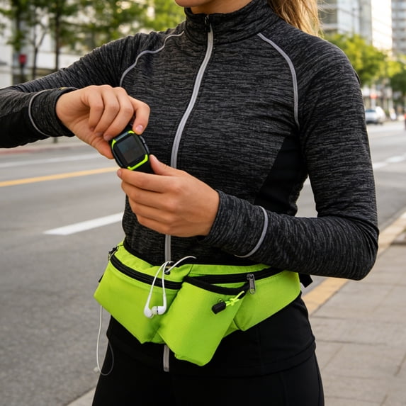 Running Belt Waist Pack With Water Bottle Holder Hydration Belt, Adjustable Bounce Free Fit Multi Pocket Storage Lightweight Design, Running Waist Pack for Hiking Cycling Gym Travel