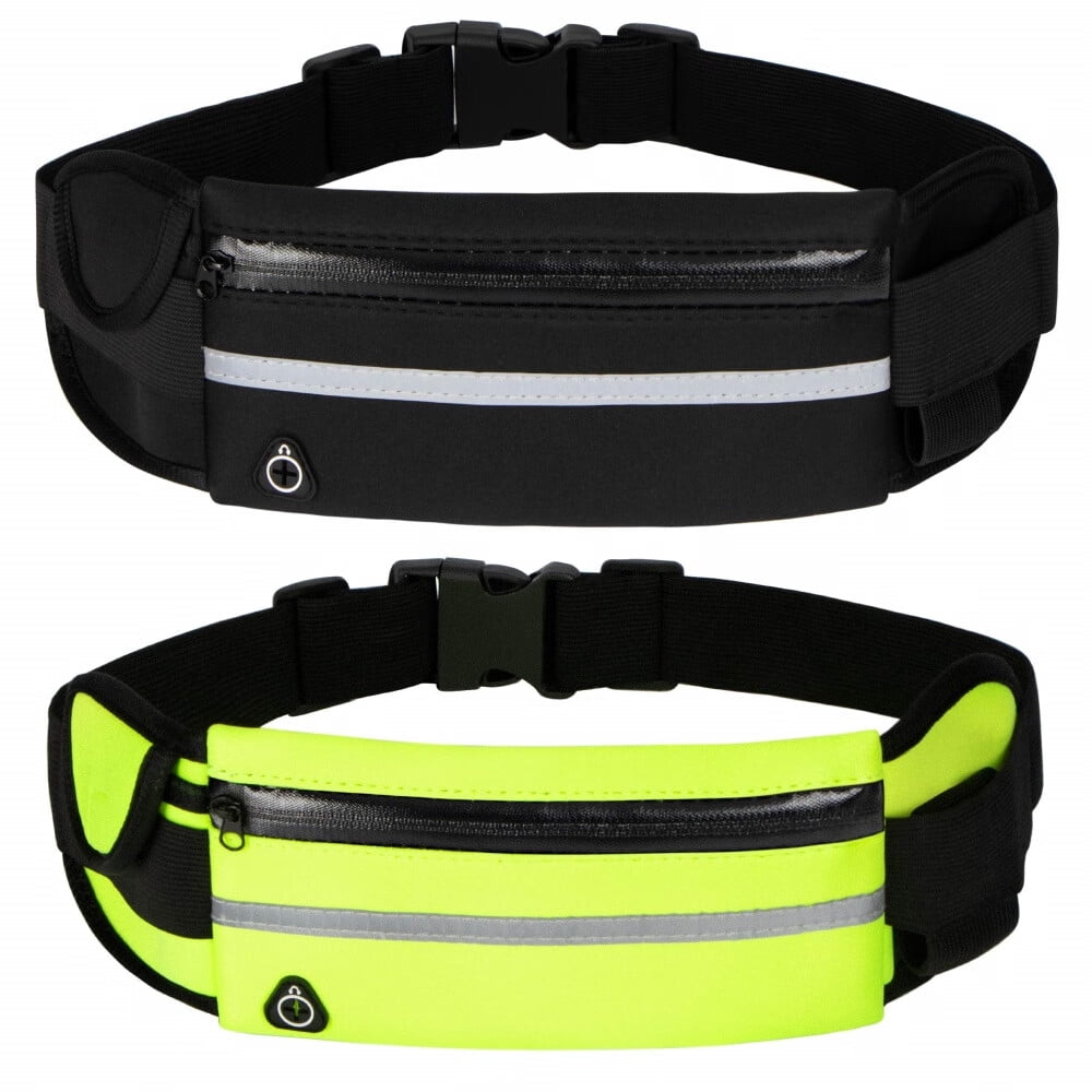 Running Belt Waist Pack - 2-Pack Bounce Free Fitness Fanny Pack For Phones, Adjustable For Men & Women