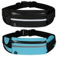 thumbnail image 1 of Running Belt Waist Packs,Workout Fanny Pack,Ultra Light Bounce Free Waist Pouch Fitness Workout Belt Sport Waist Pack for Women Men,Adjustable Waistband Bag for All Kinds of Phone (2 Pack-Black+Blue), 1 of 7
