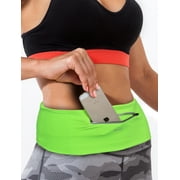 Running Belt Zipper Pocket for iPhone 6/6s/7/7 Plus, Fitness Workout Terra Belt for Women and Men - Waist Fanny Pack for Cycling Hiking Walking Climbing,Green,Medium Size