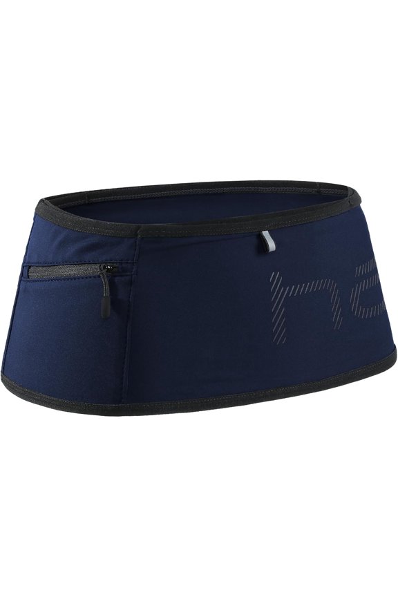 Running Belt for Men Women with Hydration Bottle Pockets Phone Holder Trail Running Fanny Pack for Walking Hiking Jogging Exercise, Dark Blue, L