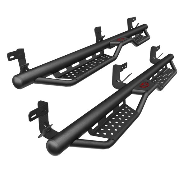 Running Board Dual Stair Designs Heavy-Duty Steel Powder Coated Black for 2009-2024 Dodge Ram Crew Cab