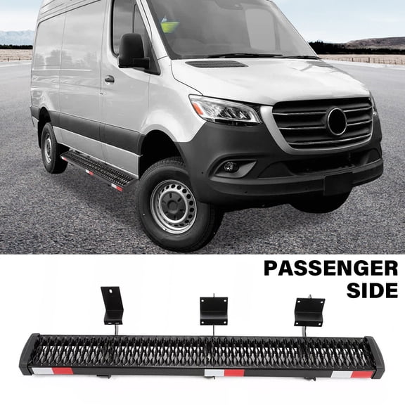 Running Board Passenger Side Steps Black For Mercedes-Benz Sprinter 07-up