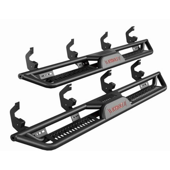 Running Boards 6.5 Inches with Two Stairs Design Compatible with 2007-2018 Chevy Silverado Sierra 1500, 2007-2019 2500HD 3500HD Crew Cab(4 Full Size Doors/Gas Only), Bolt-on Side Steps