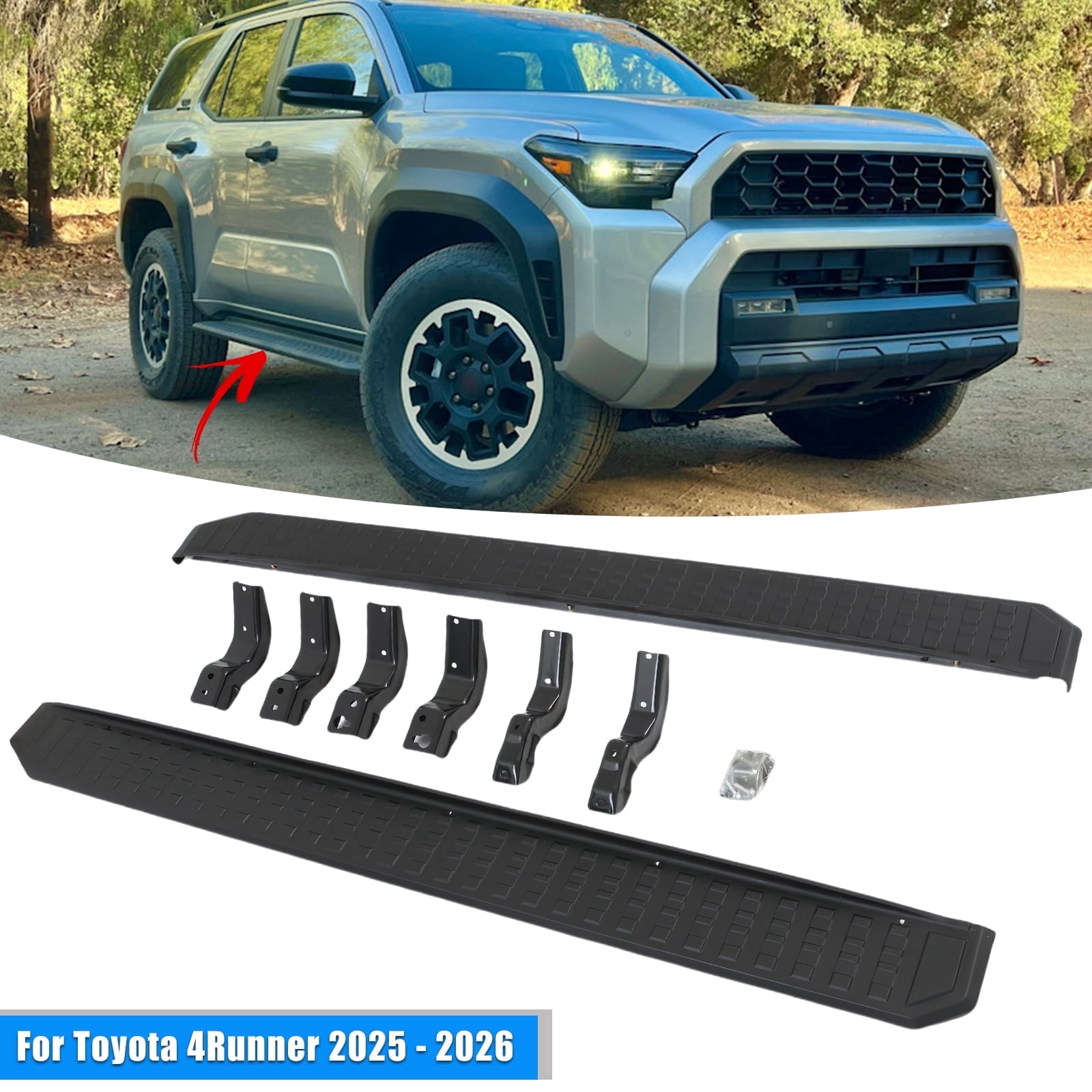 Running Boards Compatible with Vehicle Toyota Prado LC250 2024-2026 Super 4 runner 2025-2026 Side Steps Nerf Bars Aluminum & ABS Plastic