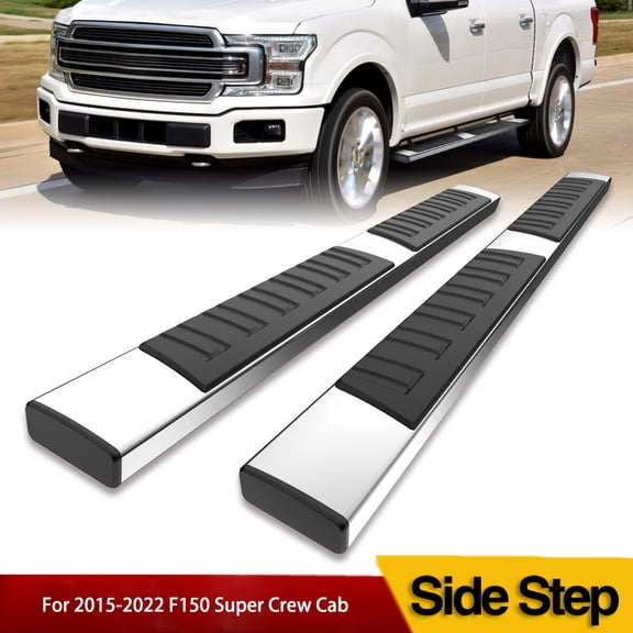 Running Boards For 2015-2026 Ford F150 Super Crew Cab 6" ABS Nerf Bar Side Steps