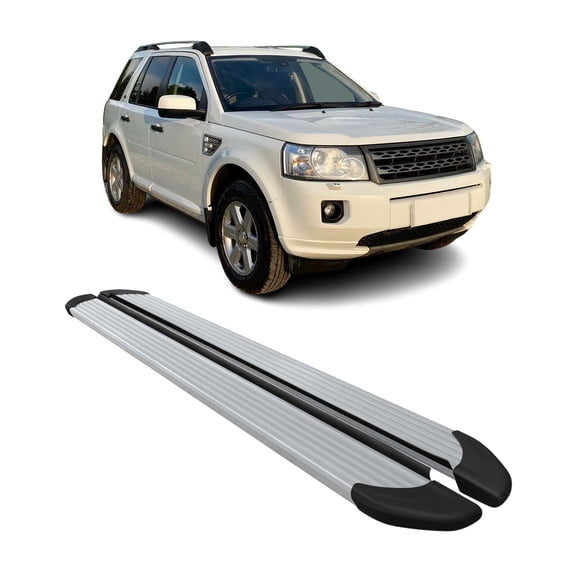 Running Boards Side Step Nerf Bars for Land Rover LR2 2008-2015 Silver 2Pcs