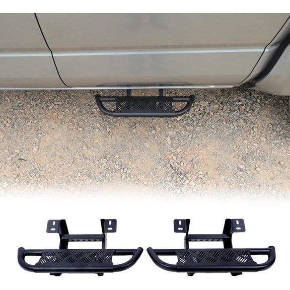Running Boards Side Steps Bars Compatible with Toyota Tacoma 2024 2025 2026 Accessories Carbon Steel Running Boards Side Steps (Rear)