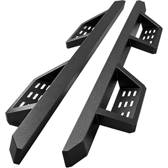 Running Boards Side Steps Compatible for 2015-2026 Chevy Colorado & GMC Canyon Crew Cab - Black Textured 2-Tier Steel Drop Down Side Steps