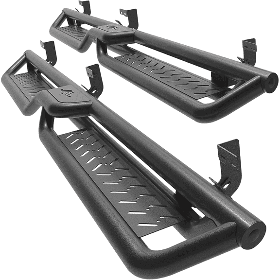 Running Boards Side Steps for Dodge ram 1500 2009-2018 Crew Cab, 2019-2025 for Ram 1500 Crew Cab Classic Body Style (NOT for New Body), 2010-2025 for Ram 2500 3500 Black Two-Stair Rail Drop Nerf Bars