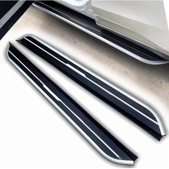 Running Boards for Volvo XC60 2018-2026, 2PCs Aluminum Fixed Side Steps | No Drill Bolt-On Kit | DIY Project SUV Rail Board Accessories Black Mixed Silver (1 Set)