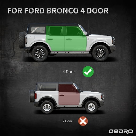 Running Boards for 2021- 2026 Ford Bronco 4 Door 6 inch Drop Step Side Nerf Bars