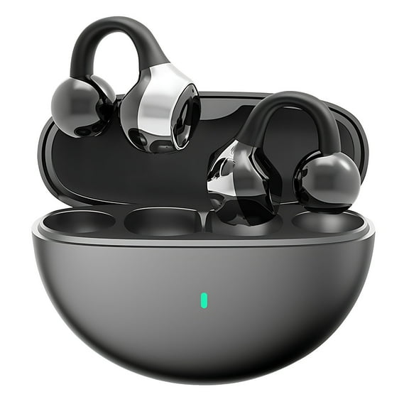 Running Bone Conduction Open Ear Headphones, Bluetooth Wireless Earbuds with Mic, Comfortable Ear Clip Design, HD Call, for Running, Workouts