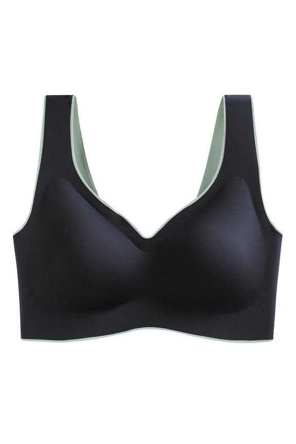 Running Bra Women Pullover Bra Feature V-Neck Push-up Bra Style W-929 Black XXL