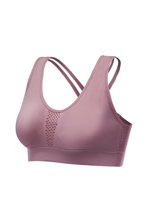 Running Bras for Women High Impact Lightly Lined Bra Feature V-Neck Soft Bra Style W-751 Hook and Eye Closure Workout Bra Purple XL