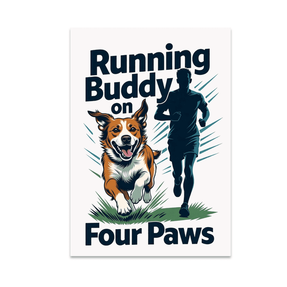 Running Buddy on Four Paws - Dog Lover - 13x19 Poster Print