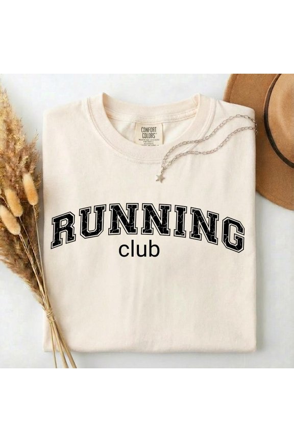 Running Club Shirt Minimalist Vintage Graphic Tee, Classic Jogging Fitness Shirt, Athlete Training Lifestyle Tee, Marathon Runner Gift Idea, Comfort Colors Unisex Cotton T-Shirt Size S-3XL