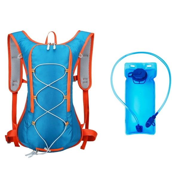 Running Cycling Sports Backpack with 2L Water Bag, Nylon Reflective Strip, Outdoor Hydration Pack, for Marathon Hiking