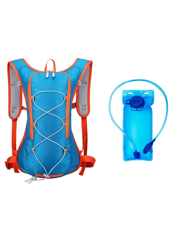 Running Cycling Sports Backpack with 2L Water Bag, Nylon Reflective Strip, Outdoor Hydration Pack, for Marathon Hiking