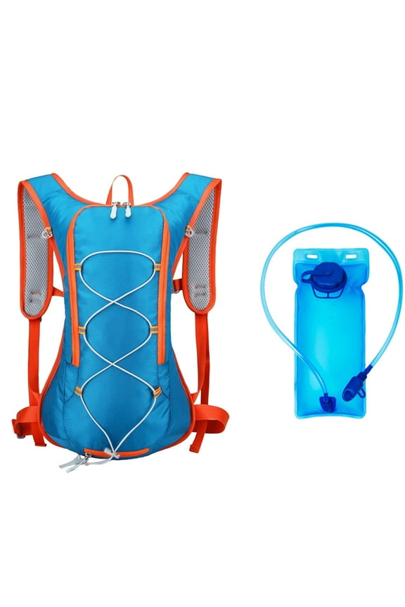 Running Cycling Sports Backpack with 2L Water Bag, Nylon Reflective Strip, Outdoor Hydration Pack, for Marathon Hiking