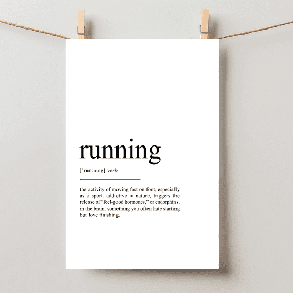 Running Definition Runner Marathon Athletics Athletes Lovers Unframed Paper Poster 11x14in