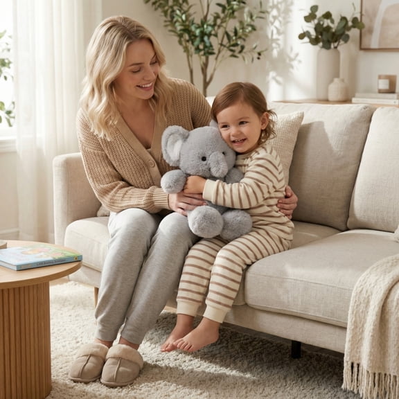Running Elephant Plush Huggable Companion Doll, Cozy Bedtime Pal & Room Decor